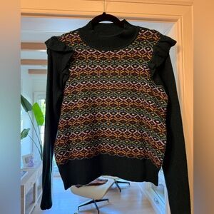 Loft Medium Ruffle detail lightweight sweater size Medium